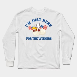 I'm Just Here For The Wieners Funny Fourth of July Long Sleeve T-Shirt